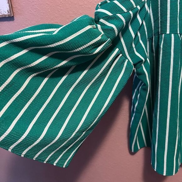 Charming Charlie Green and white striped top - Picture 7 of 11